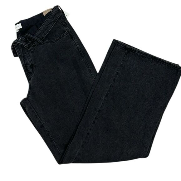 Pacsun Black Fold over Waist Baggy Wide Leg Jeans(Size 29) - Picture 3 of 12